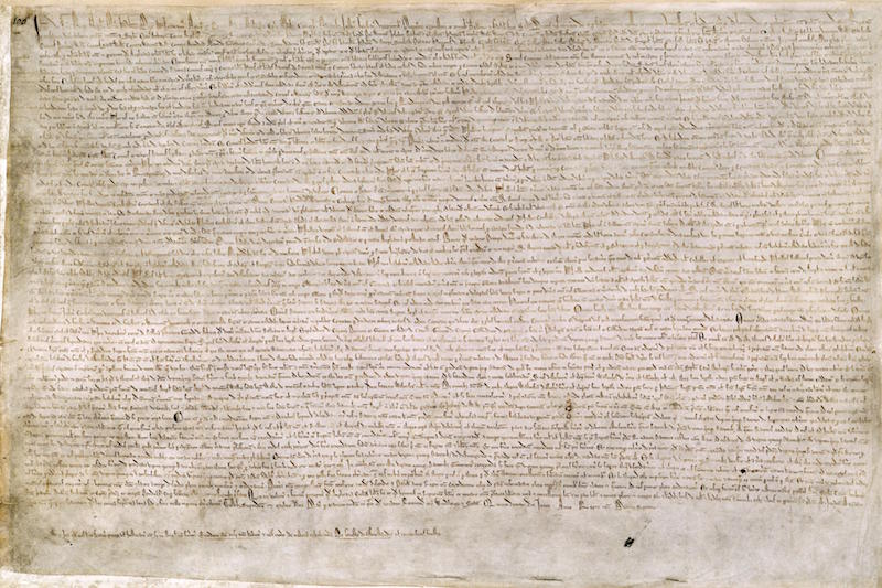 One of four surviving copies of the 1215 Magna Carta.